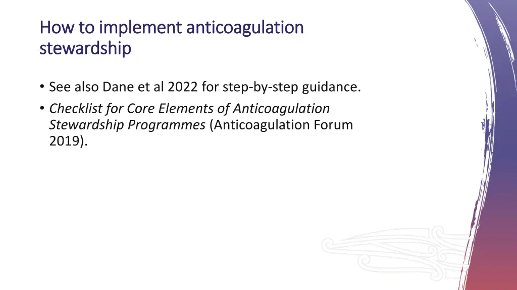 how to implement anticoagulation how to implement 2