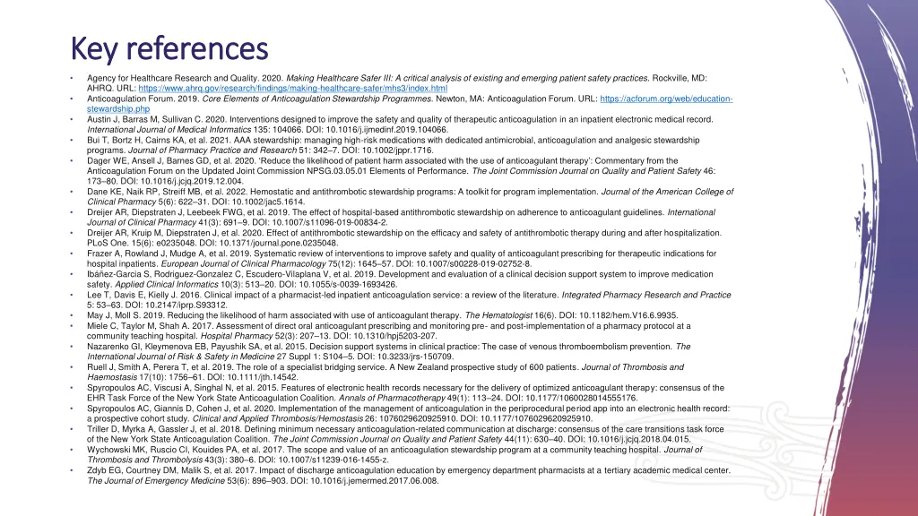 key references key references