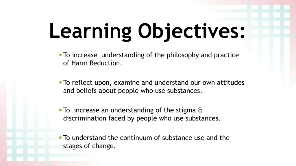 learning objectives