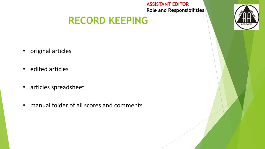 assistant editor role and responsibilities 1