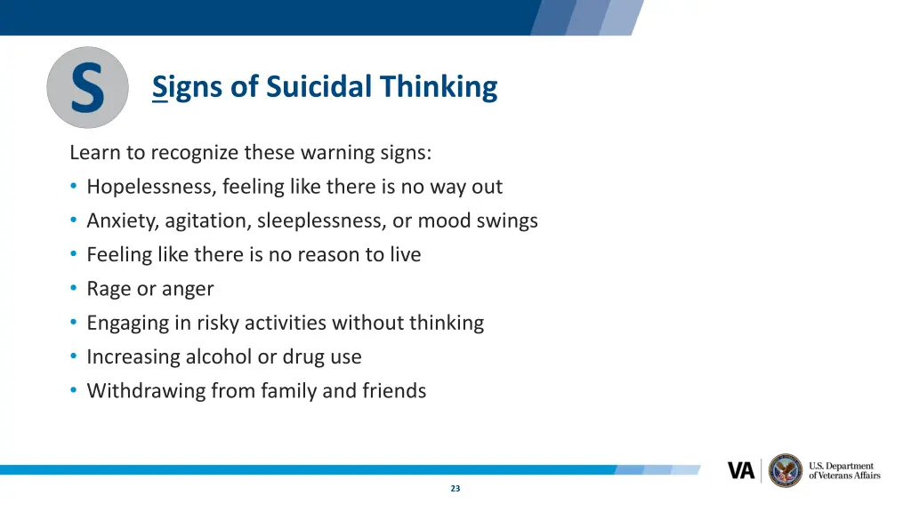 signs of suicidal thinking