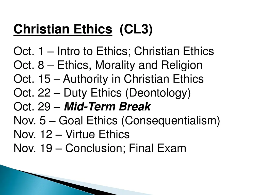 christian ethics cl3