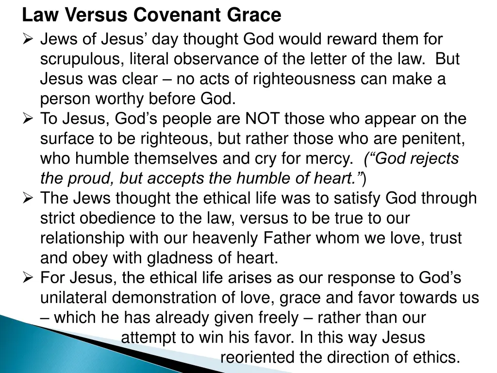 law versus covenant grace jews of jesus