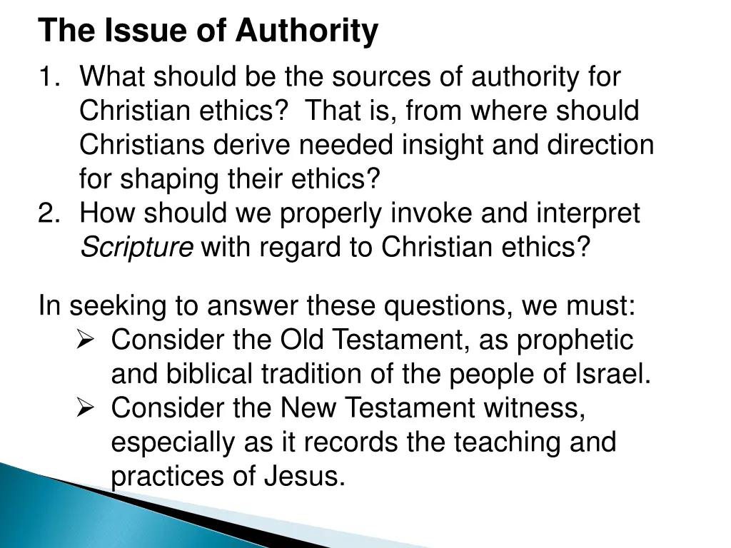 the issue of authority 1 what should