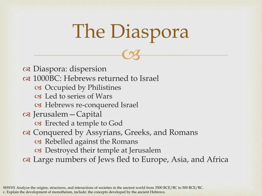 the diaspora