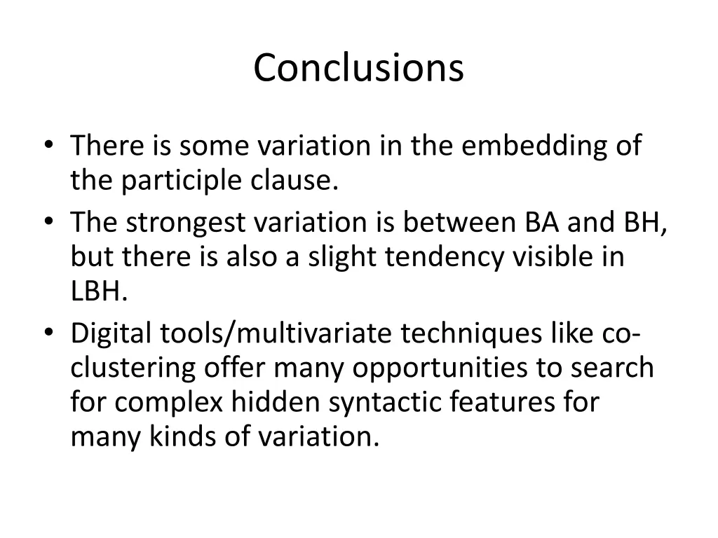 conclusions