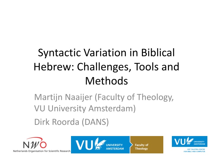 syntactic variation in biblical hebrew challenges