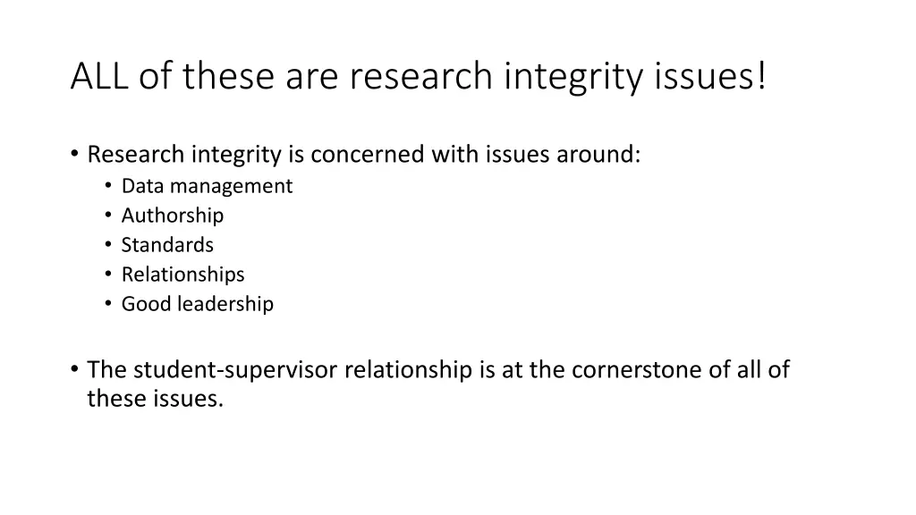 all of these are research integrity issues