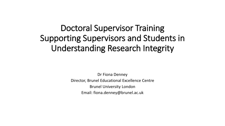 doctoral supervisor training doctoral supervisor