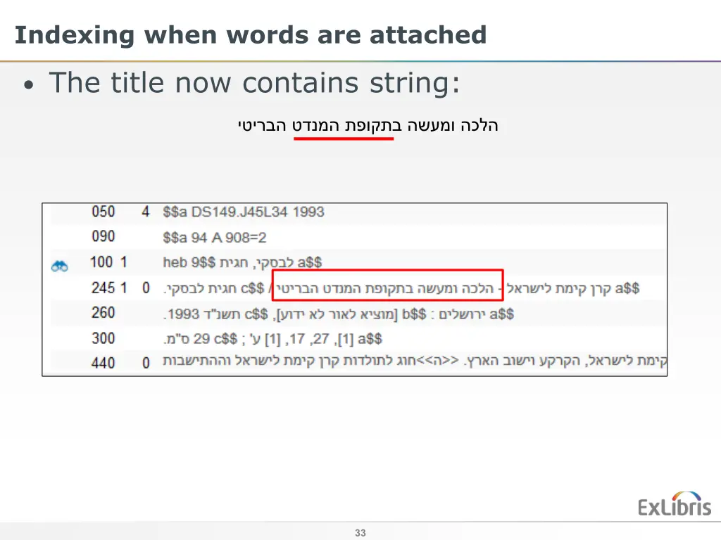 indexing when words are attached 2