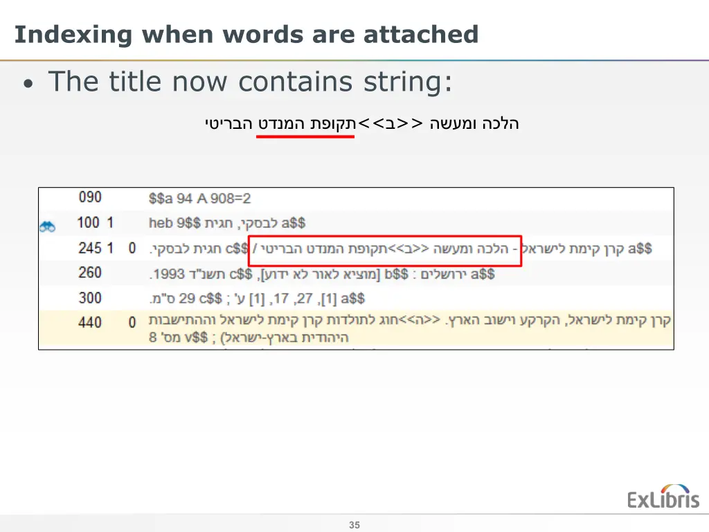 indexing when words are attached 4