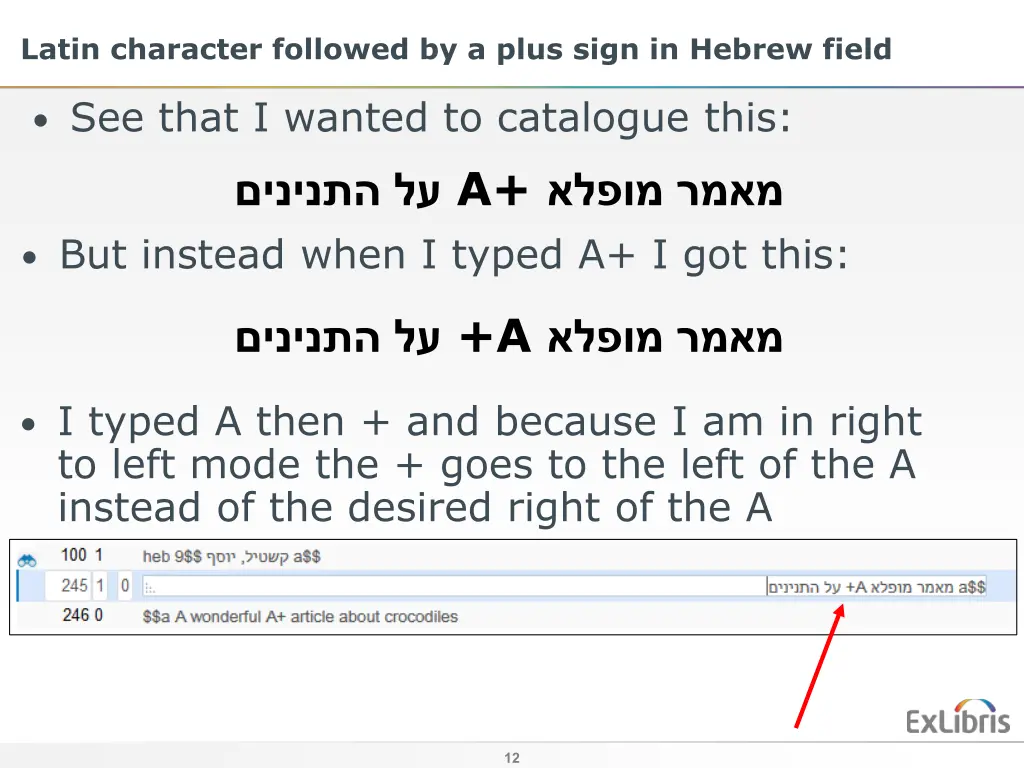 latin character followed by a plus sign in hebrew 1