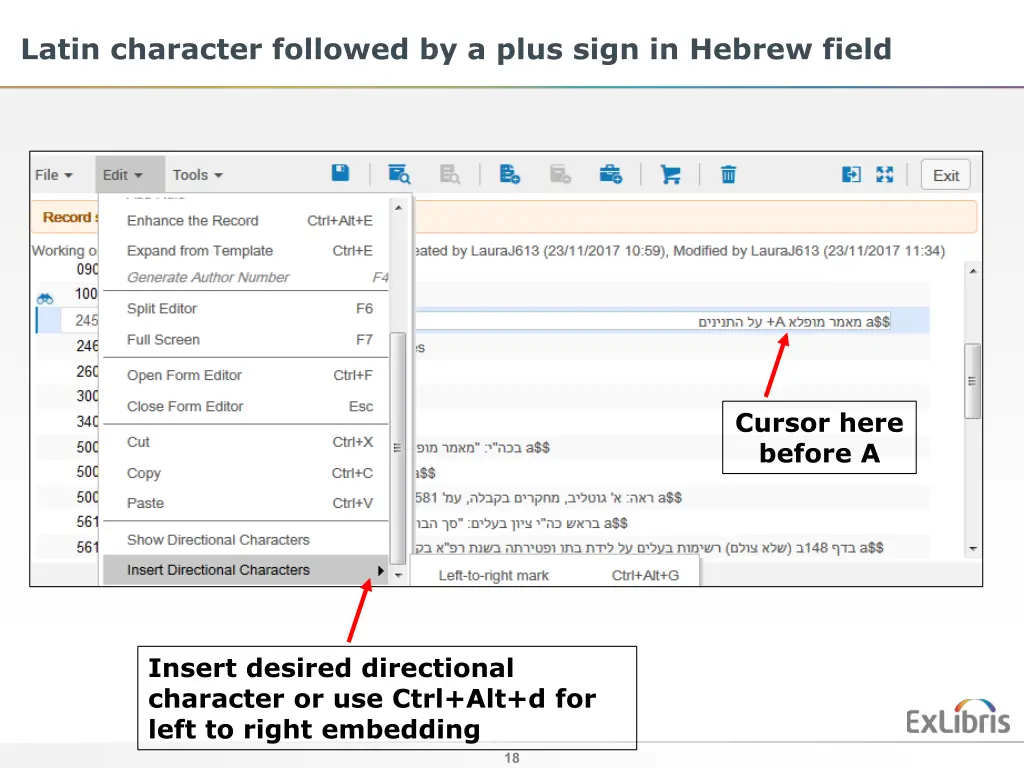 latin character followed by a plus sign in hebrew 7