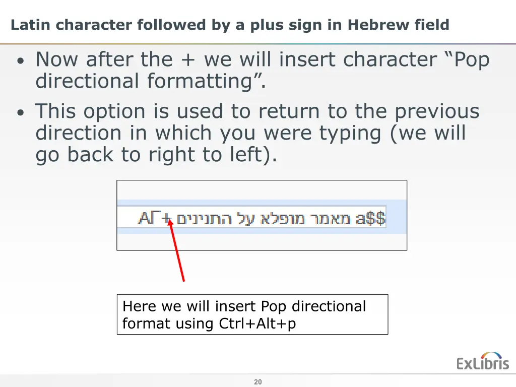 latin character followed by a plus sign in hebrew 9