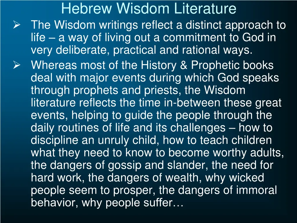 hebrew wisdom literature the wisdom writings 1