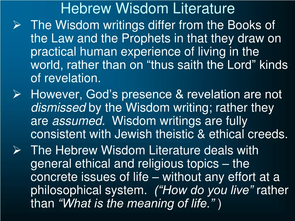 hebrew wisdom literature the wisdom writings