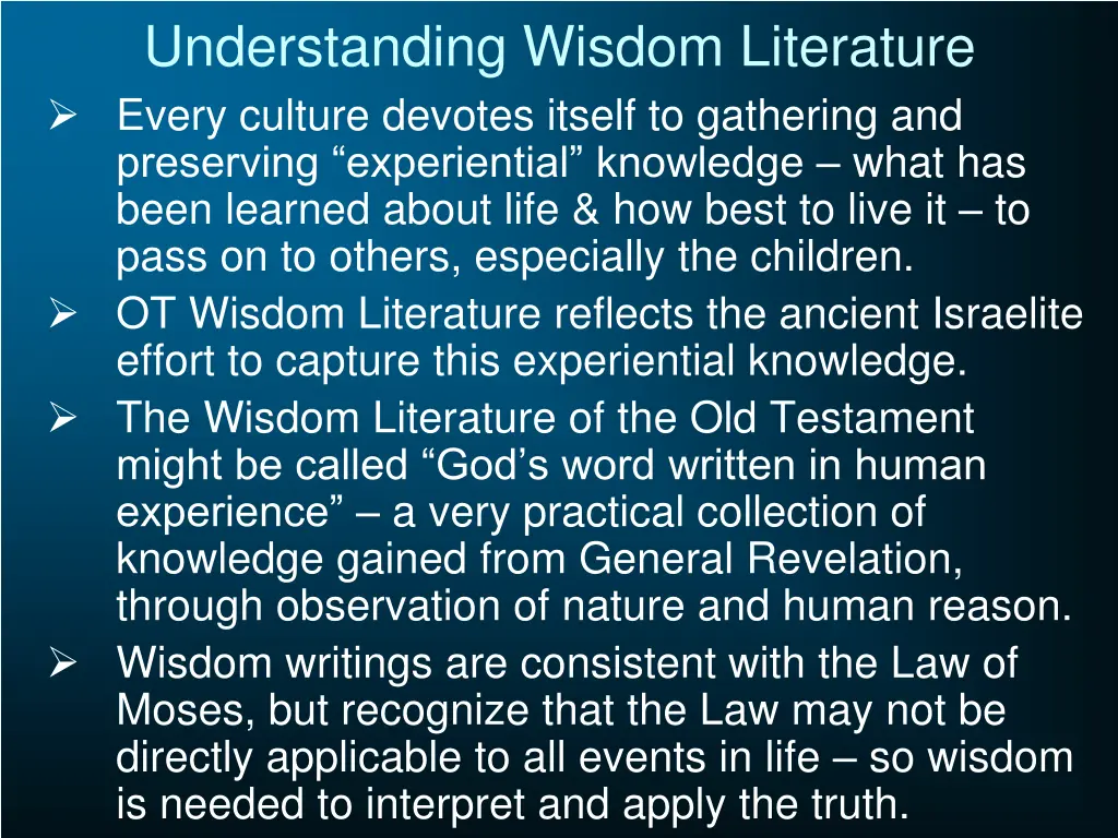 understanding wisdom literature every culture