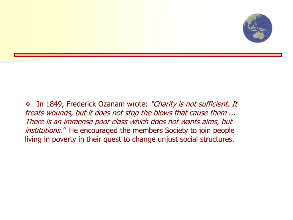 in 1849 frederick ozanam wrote charity