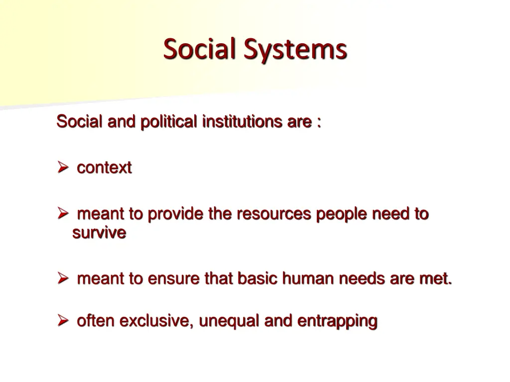 social systems