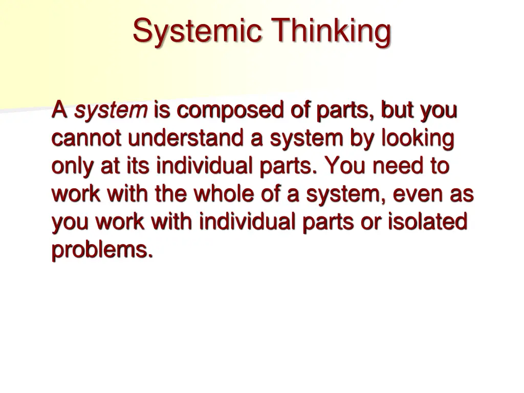 systemic thinking