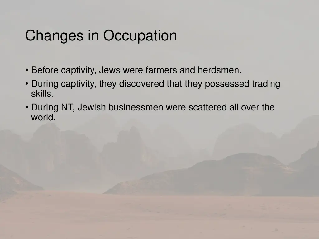 changes in occupation