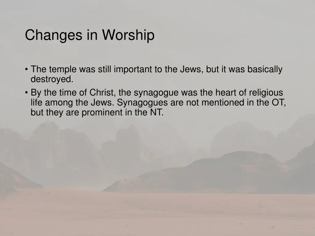 changes in worship