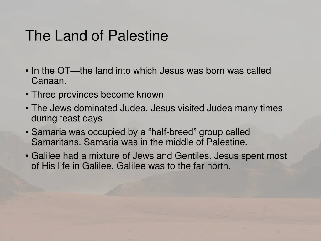 the land of palestine