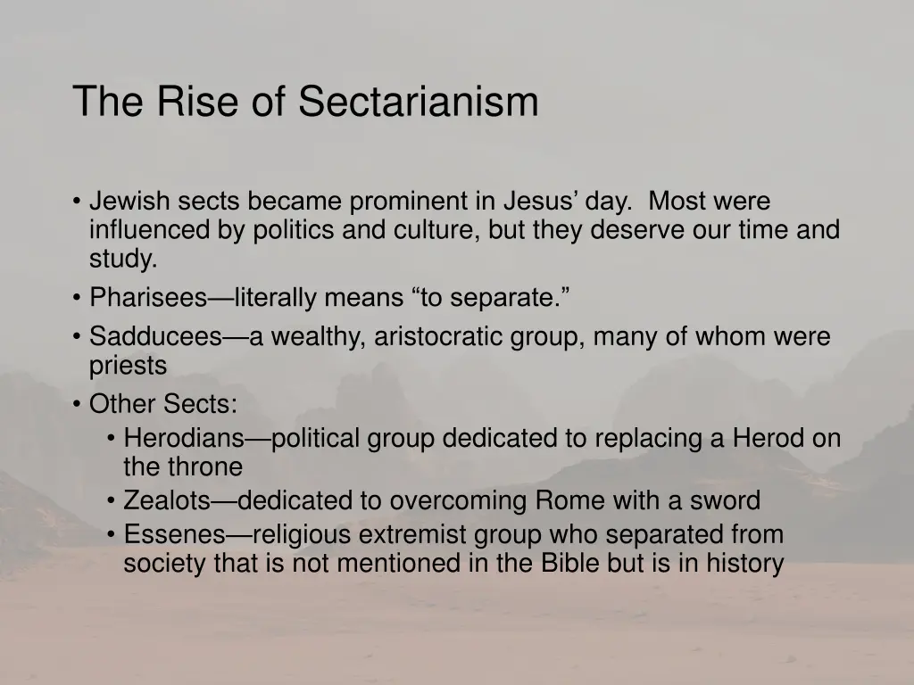 the rise of sectarianism