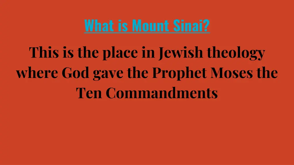 what is mount sinai this is the place in jewish