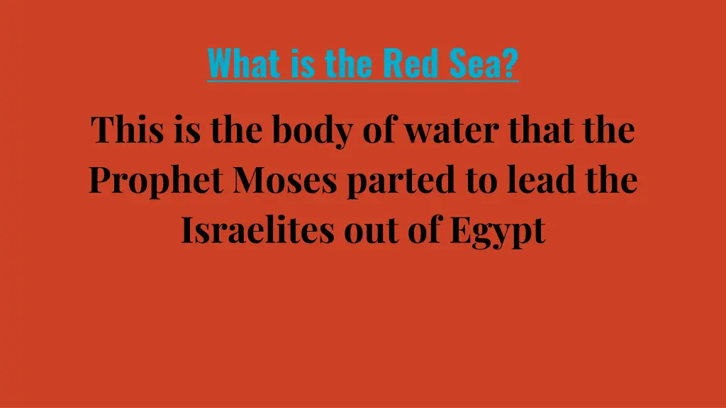 what is the red sea this is the body of water