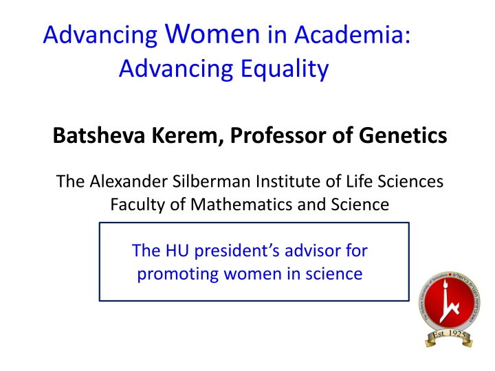 advancing women in academia advancing equality