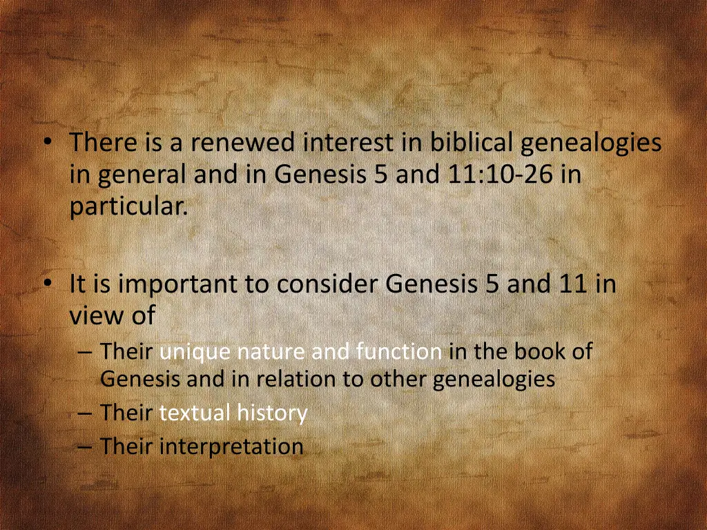 there is a renewed interest in biblical 1