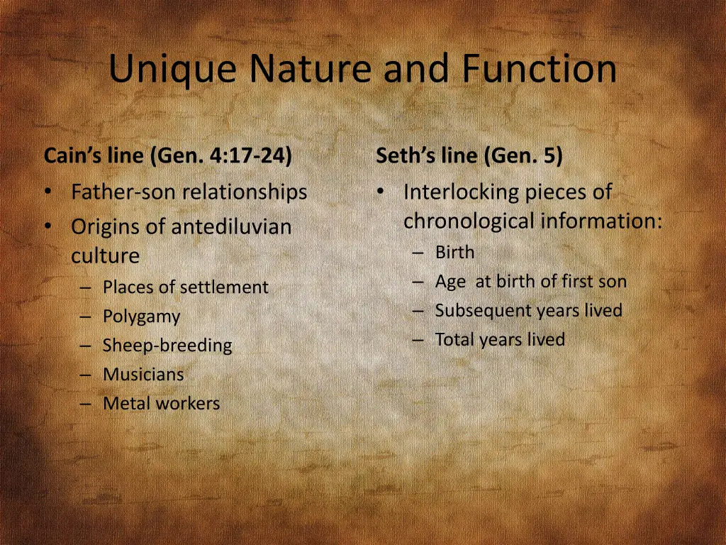 unique nature and function 1