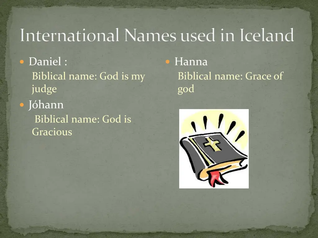 international names used in iceland