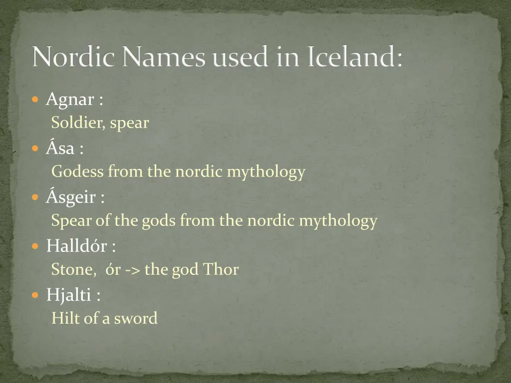 nordic names used in iceland