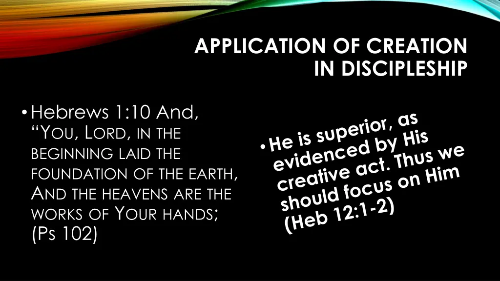 application of creation in discipleship 12