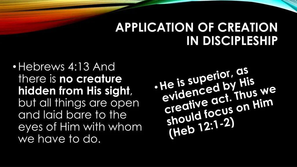 application of creation in discipleship 13