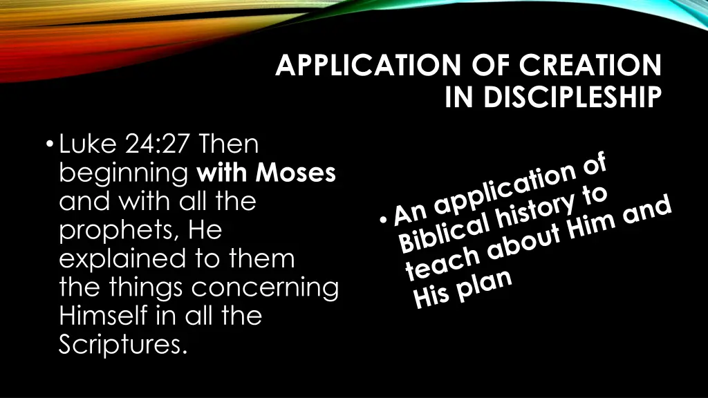 application of creation in discipleship 3