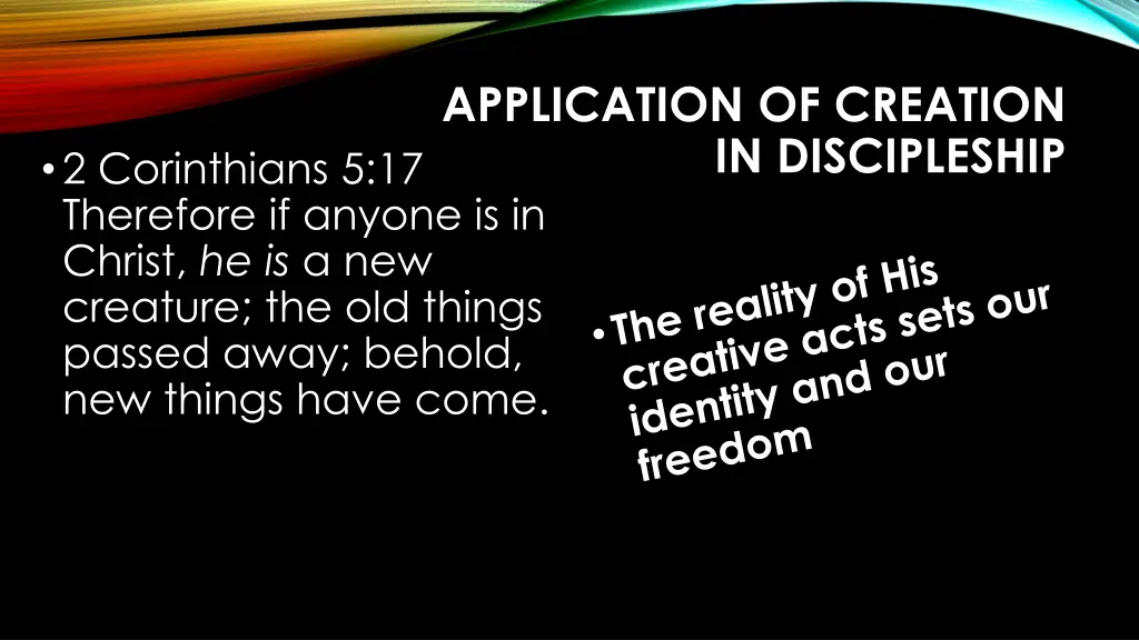 application of creation in discipleship 8