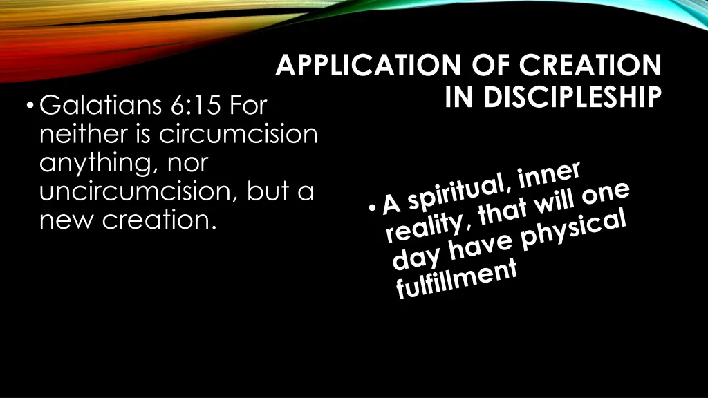 application of creation in discipleship 9