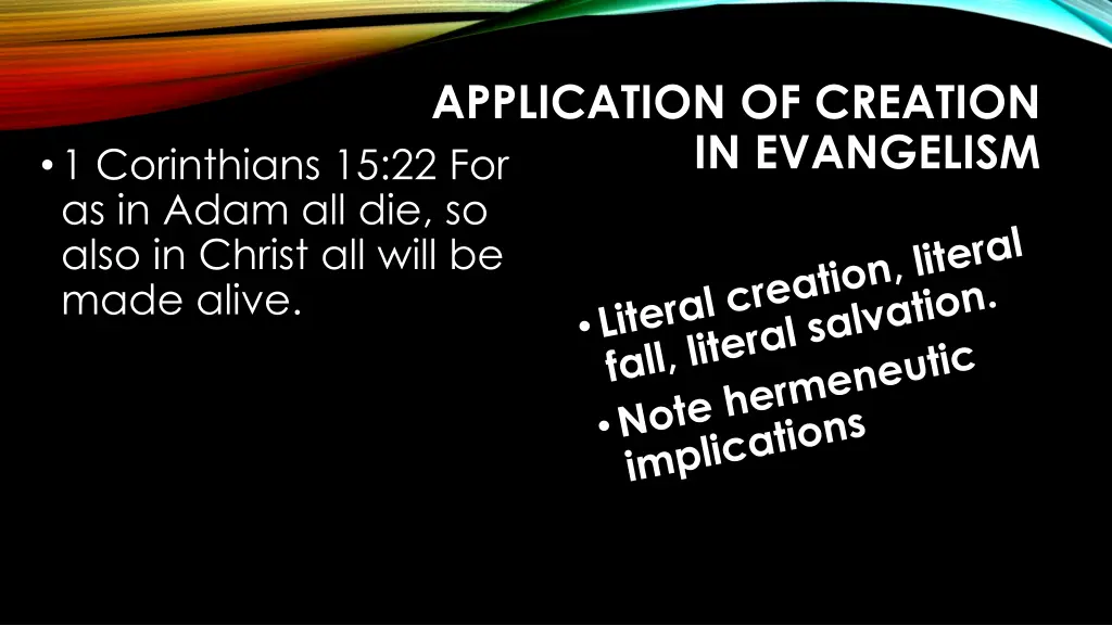 application of creation in evangelism 10