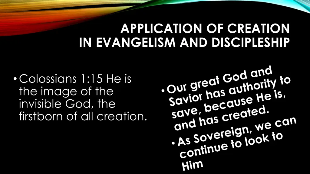 application of creation in evangelism 11