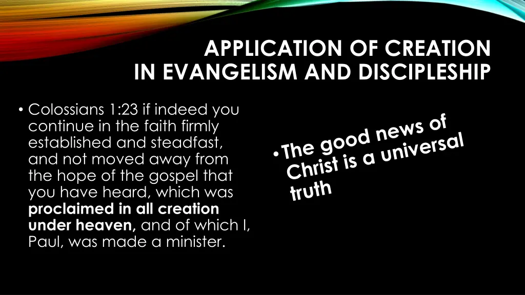 application of creation in evangelism 12