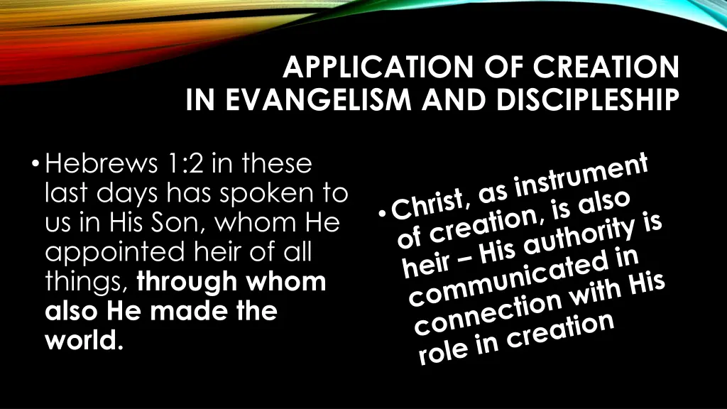 application of creation in evangelism 13