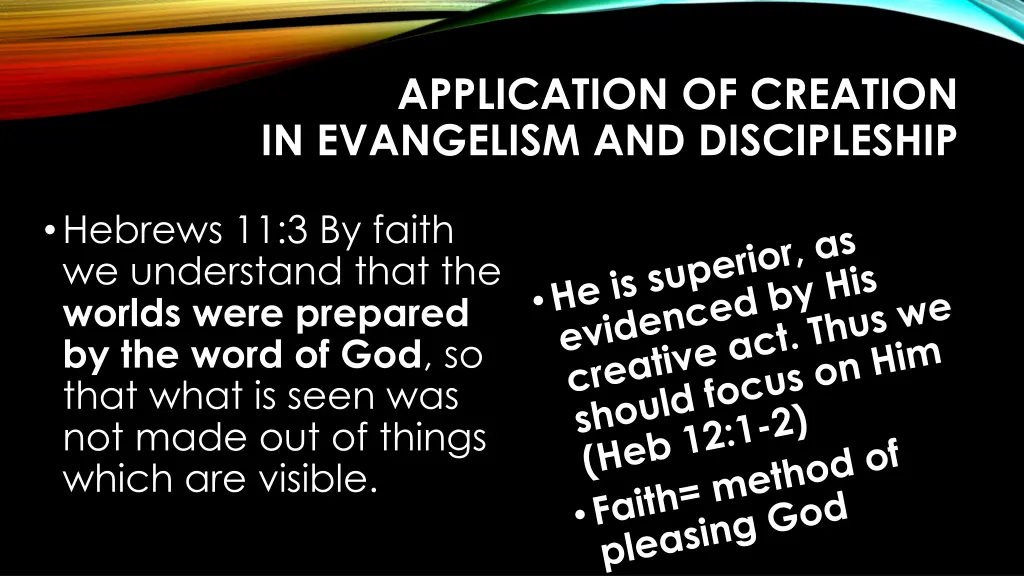 application of creation in evangelism 14