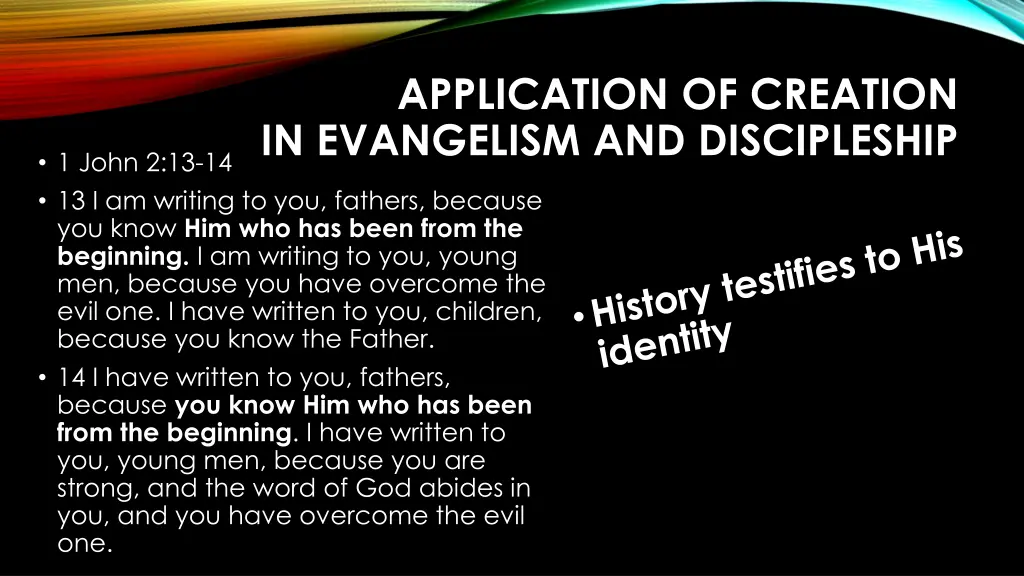 application of creation in evangelism 16