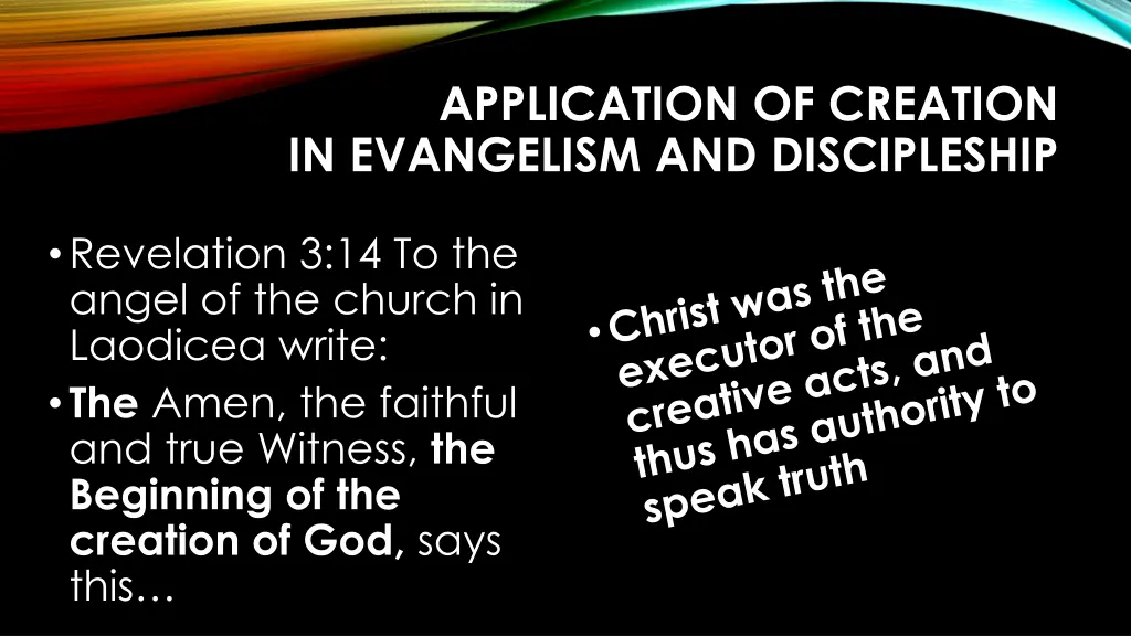 application of creation in evangelism 17