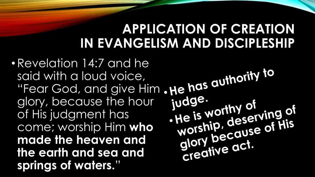 application of creation in evangelism 19