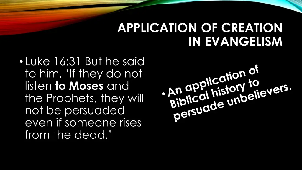 application of creation in evangelism 2