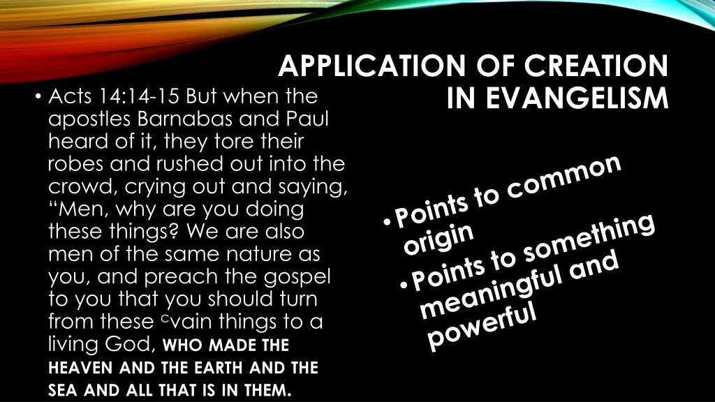 application of creation in evangelism 4